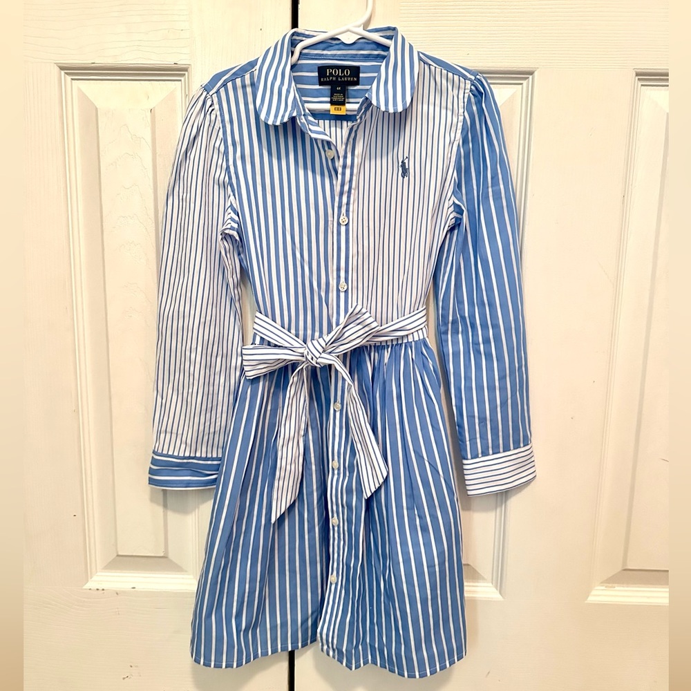 Polo Ralph Lauren Pinstripe Girls Dress Size 6